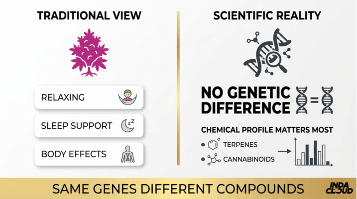 Does Indica Make You Tired? Here Are 5 Reasons For Its Effects 1 Traditional Indica Vs Scientific Reality Chart Showing No Genetic Difference And That Terpene And Cannabinoid Profiles Matter Most