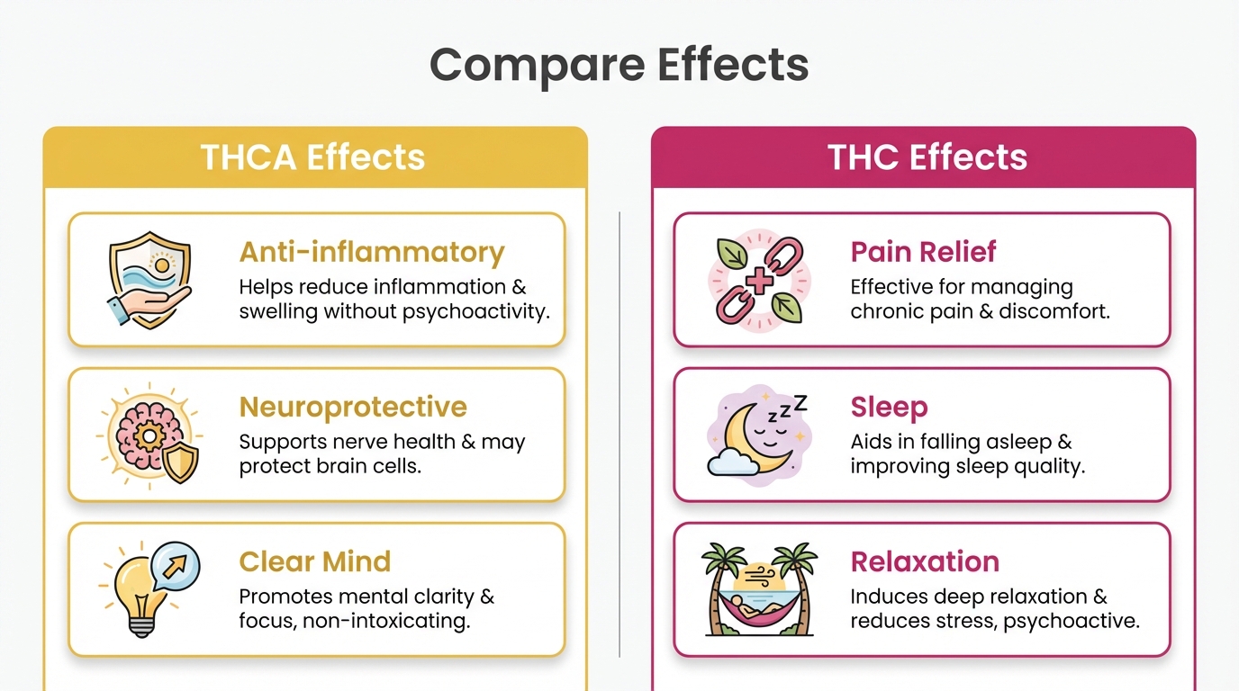 Thca Vs Thc Effects Comparison